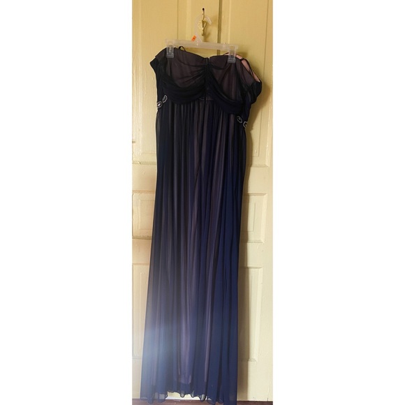 Deb | Navy/Tan Strapless Dress Rhinestone SIZE:14 - Picture 5 of 7